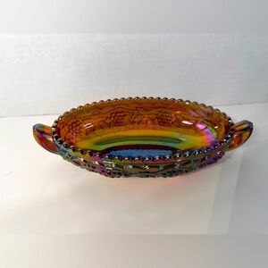 Indiana Glass Co. Carnival Glass Candy Dish